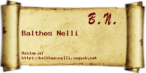 Balthes Nelli névjegykártya